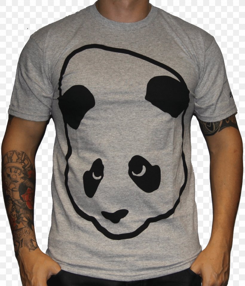T-shirt Giant Panda White Shoulder Enjoi, PNG, 2256x2640px, Tshirt, Black, Enjoi, Facial Hair, Giant Panda Download Free