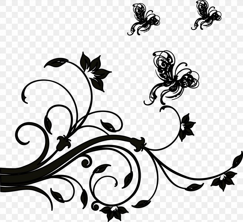 Branch Sticker Visual Arts Leaf, PNG, 2638x2404px, Branch, Artwork, Black And White, Butterfly, Courtyard Download Free