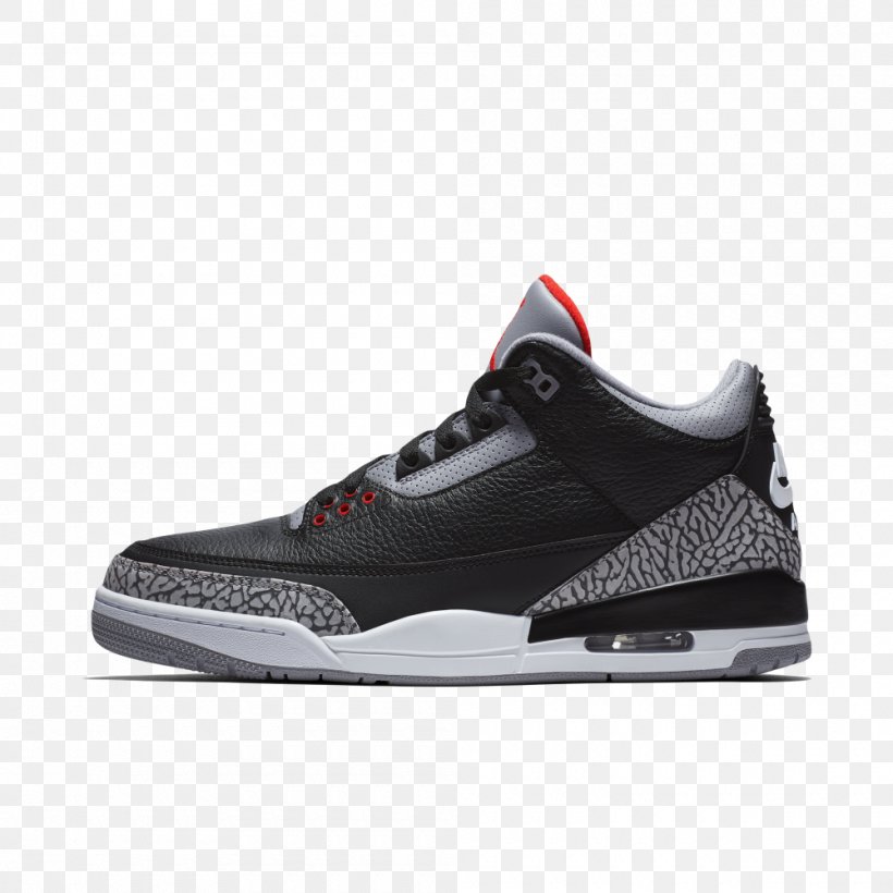 Air Jordan Nike Shoe Sneakers Mens Jordan Air 3 OG, PNG, 1000x1000px, Air Jordan, Athletic Shoe, Basketball Shoe, Black, Brand Download Free