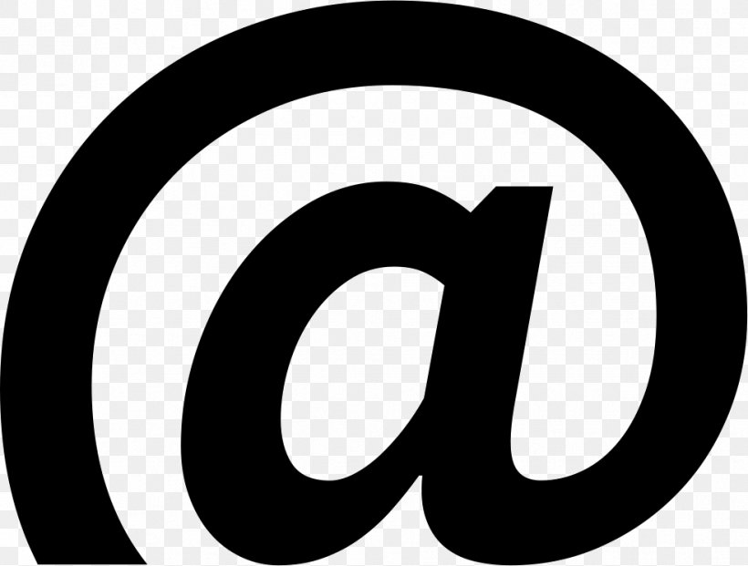 At Sign Computer Keyboard Symbol Logo Email, PNG, 981x744px, At Sign, Area, Black And White, Brand, Computer Download Free