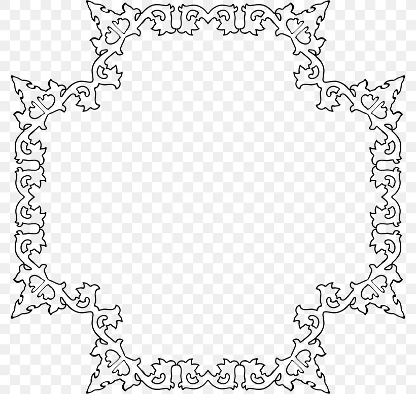 Black And White Mirror Line Art Clip Art, PNG, 778x778px, Black And White, Area, Art, Black, Border Download Free