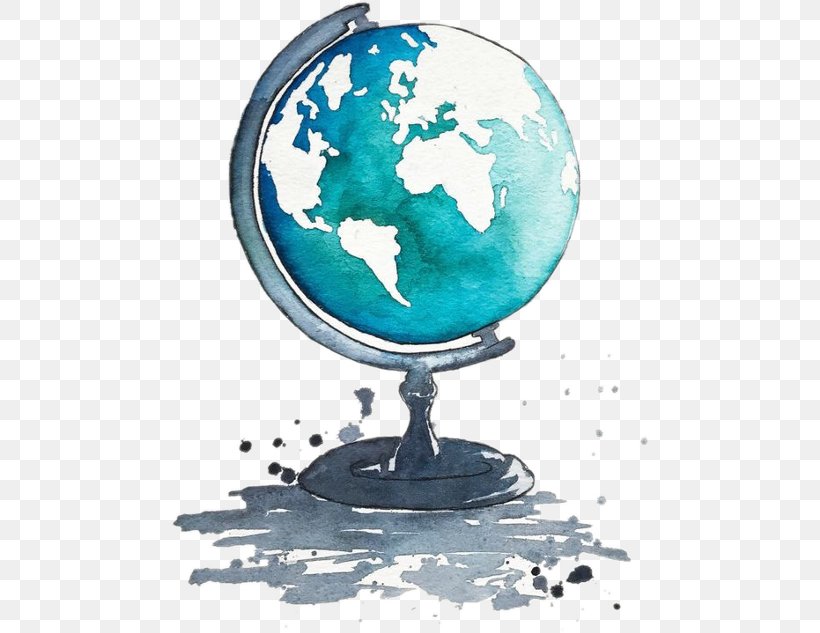 Globe Watercolor Painting Drawing Art, PNG, 480x633px, Globe, Art, Drawing, Earth, Illustrator Download Free
