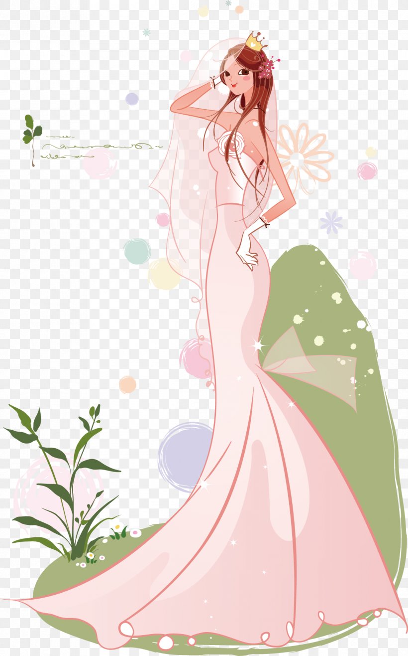 Marriage Contemporary Western Wedding Dress Bride Illustration, PNG, 1194x1917px, Watercolor, Cartoon, Flower, Frame, Heart Download Free