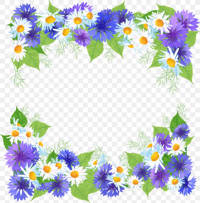 Flower Picture Frames Desktop Wallpaper Clip Art, PNG, 923x936px, Flower, Annual Plant, Aster, Blue, Chrysanths Download Free