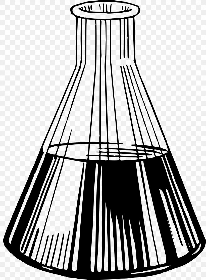 Laboratory Flasks Chemistry Erlenmeyer Flask, PNG, 1767x2400px, Laboratory Flasks, Black And White, Ceiling Fixture, Chemistry, Drawing Download Free
