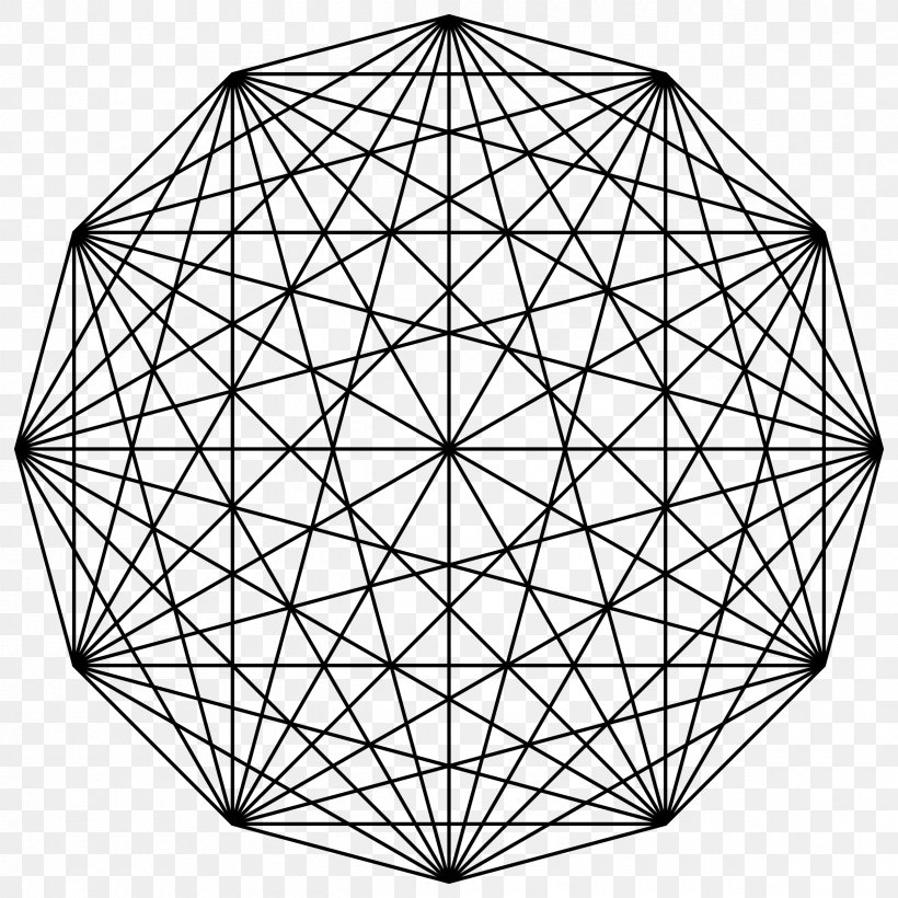 Complete Graph Graph Theory Simplex Vertex, PNG, 2400x2400px, Complete Graph, Area, Black And White, Directed Graph, Dodecagram Download Free