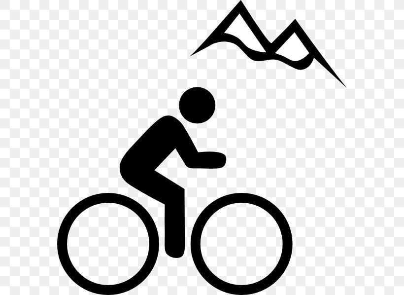 Mountain Bike Bicycle Cycling Clip Art, PNG, 588x598px, Mountain Bike, Area, Bicycle, Black And White, Brand Download Free