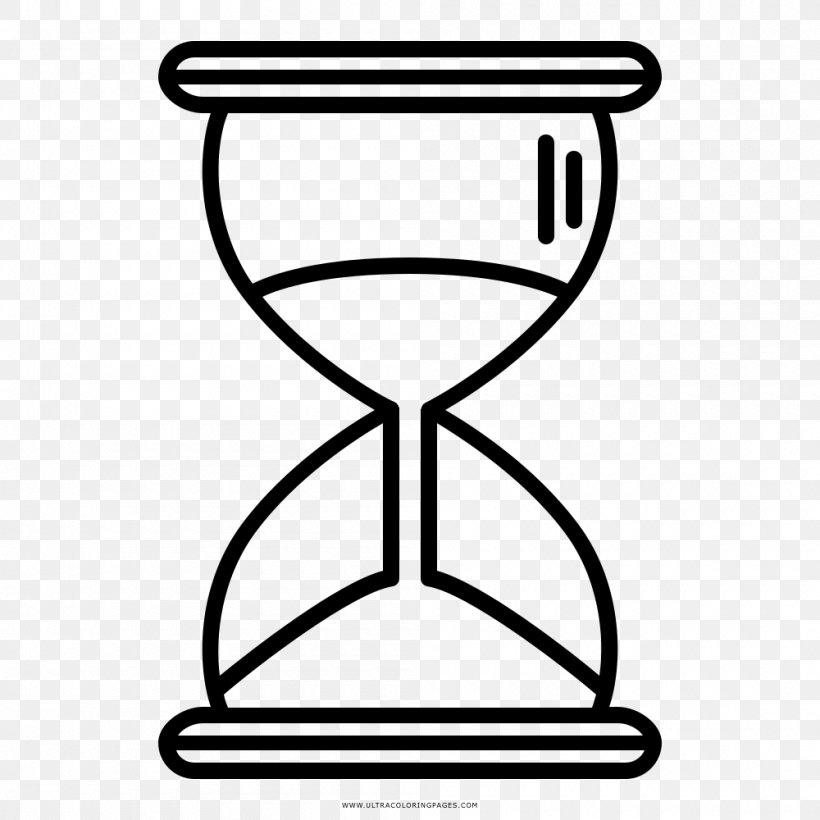 Hourglass Drawing Clock Coloring Book, PNG, 1000x1000px, Hourglass, Area, Black And White, Clock, Coloring Book Download Free