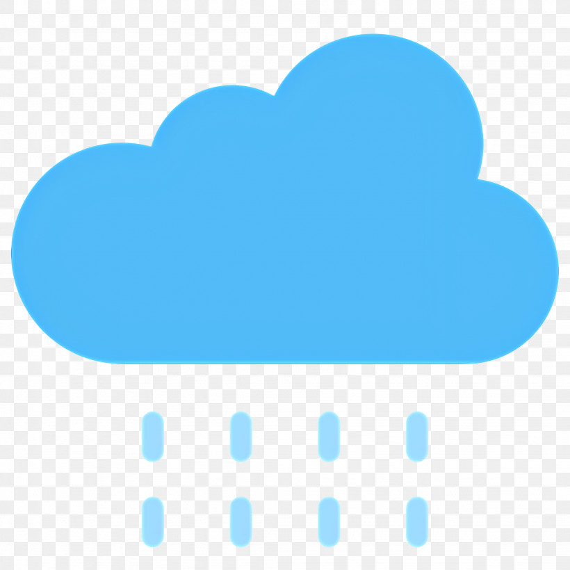 Raining Cloud - Rainy Blue Cloud Icon With Vertical Droplets, PNG ...