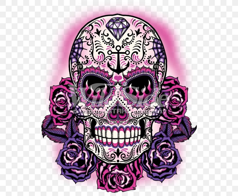 Calavera Skull T-shirt Day Of The Dead Iron-on, PNG, 675x675px, Calavera, Bluza, Bone, Clothing, Day Of The Dead Download Free
