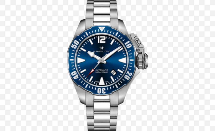 Diving Watch Hamilton Watch Company Automatic Watch Frogman, PNG, 500x500px, Diving Watch, Automatic Watch, Brand, Casio Gshock Frogman, Cobalt Blue Download Free