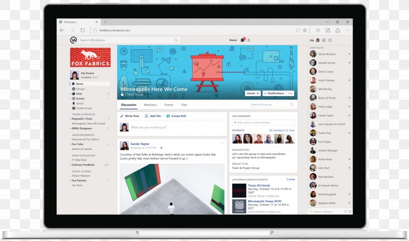 Workplace By Facebook Social Networking Service Facebook, Inc., PNG, 3720x2200px, Workplace By Facebook, Brand, Classmatescom, Collaboration Tool, Communication Download Free