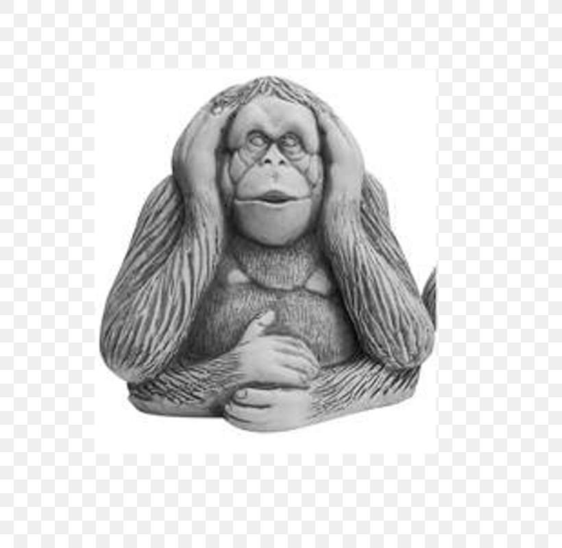 Gorilla Three Wise Monkeys Drawing Visual Perception, PNG, 800x800px, Gorilla, Ape, Black And White, Drawing, Eye Download Free