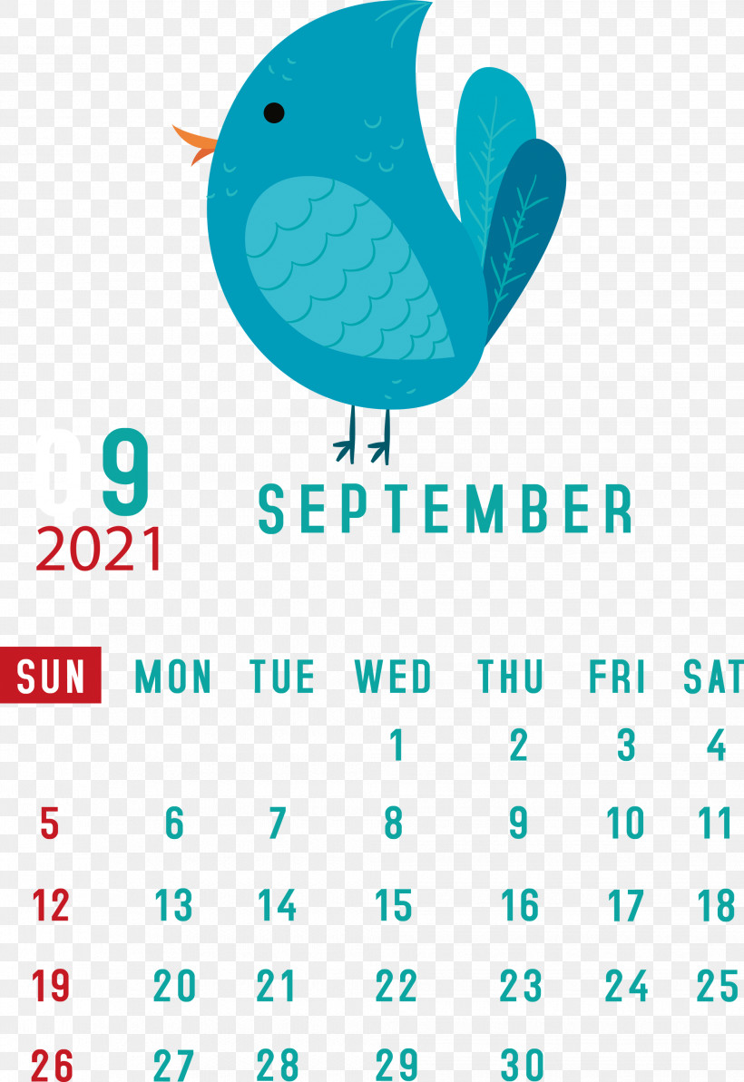 September 2021 Printable Calendar September 2021 Calendar, PNG, 2062x3000px, September 2021 Printable Calendar, Aqua M, Beak, Calendar System, Logo Download Free