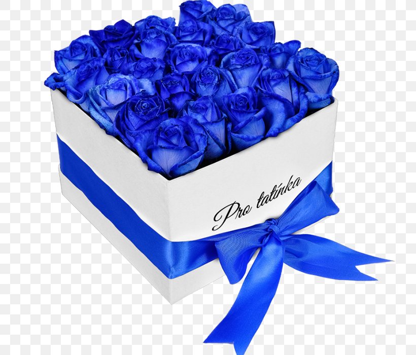 Blue Rose Garden Roses Gift Cut Flowers, PNG, 750x700px, Blue Rose, Birthday, Blue, Box, Cobalt Blue Download Free