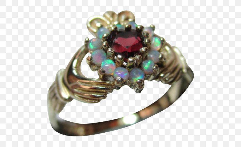 Opal Claddagh Ring Ruby, PNG, 500x500px, Opal, Body Jewellery, Body Jewelry, Bracelet, Claddagh Download Free