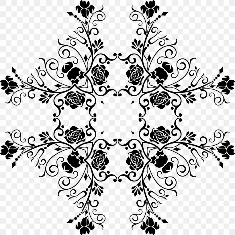 Flower Floral Design Clip Art, PNG, 2336x2336px, Flower, Art, Black, Black And White, Branch Download Free