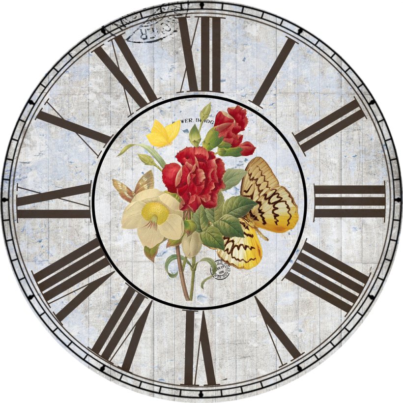 Flower Floral Clock Clock Face, PNG, 1024x1024px, Flower, Clock, Clock Face, Dishware, Floral Clock Download Free