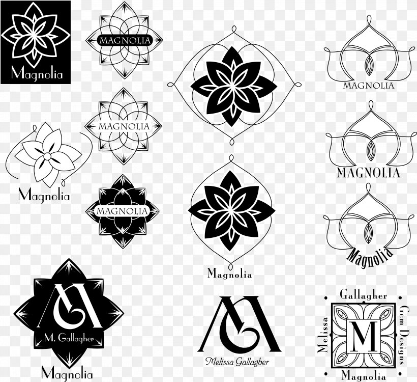 Logo Magnoliaceae Photography, PNG, 3132x2866px, Logo, Black And White, Brand, Line Art, Magnolia Download Free