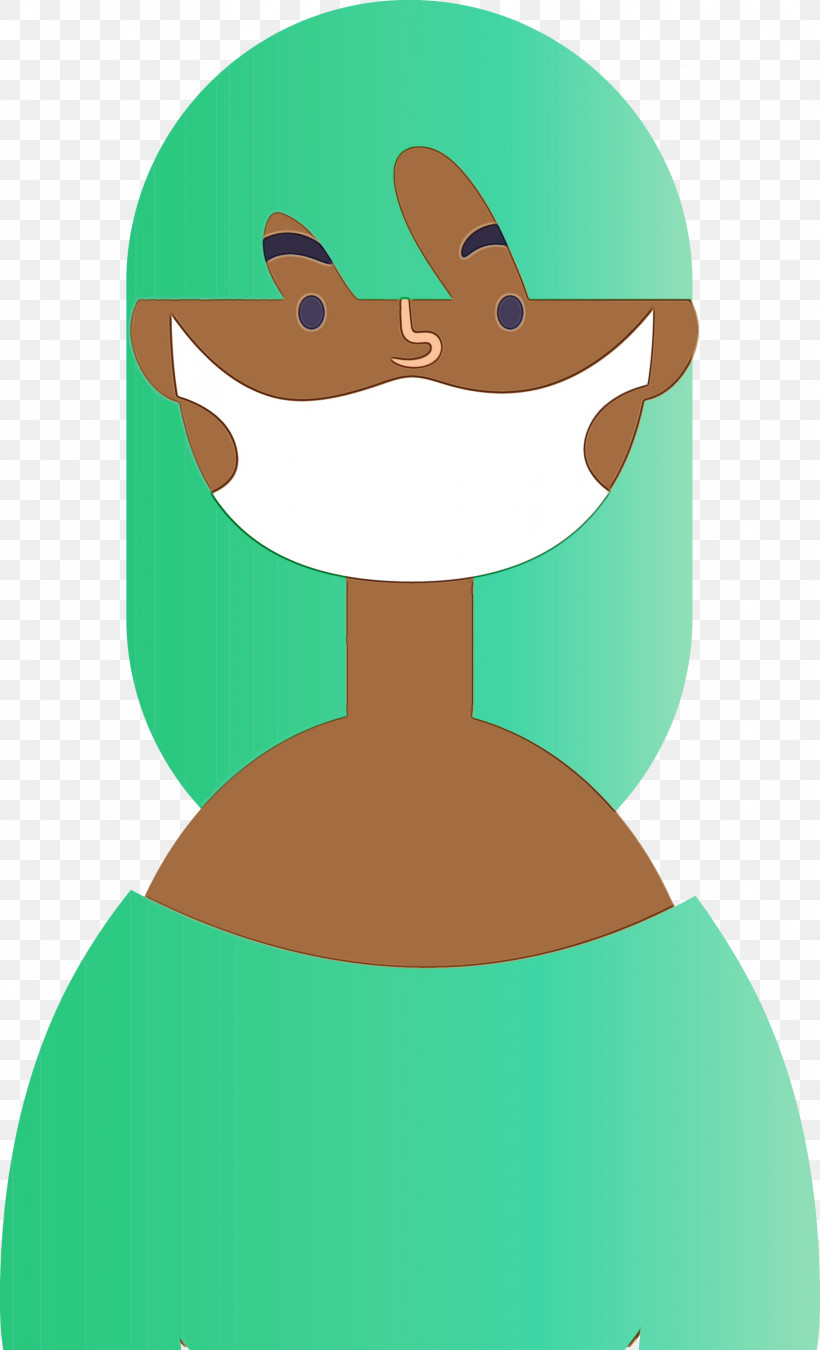 Moustache, PNG, 1822x3000px, Wearing Mask, Cartoon, Corona, Coronavirus, Green Download Free