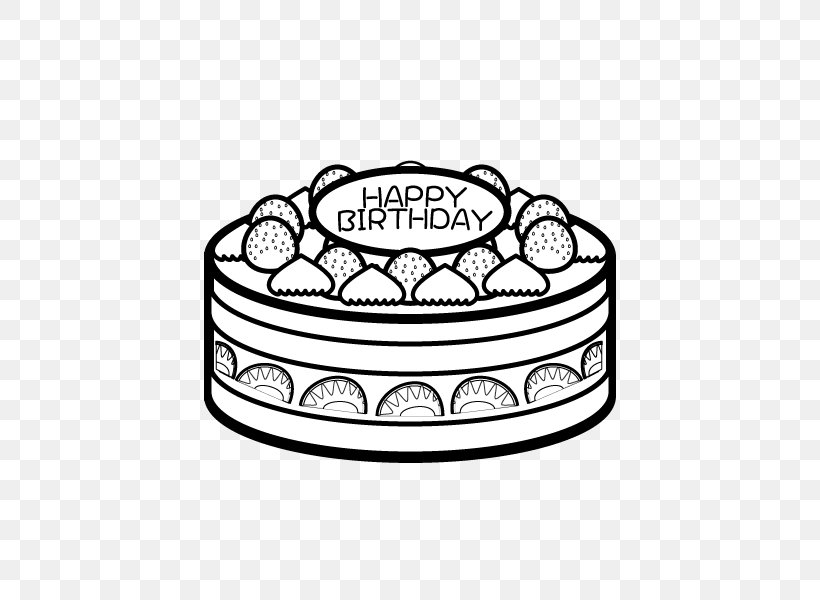 Birthday Cake Black And White Cupcake Coloring Book, PNG, 600x600px, Birthday Cake, Birthday, Black, Black And White, Cake Download Free