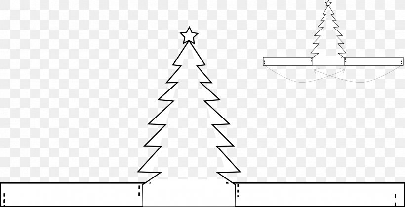 Paper Drawing Fir Line Art Christmas Tree, PNG, 2453x1261px, Paper, Black And White, Cardboard, Child, Christmas Tree Download Free
