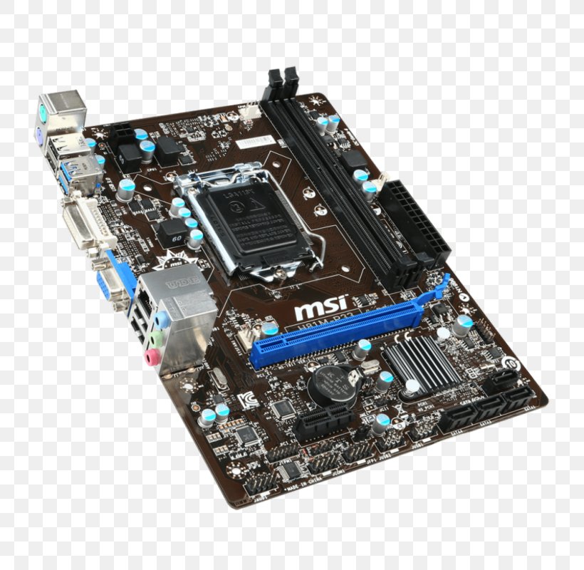 Intel LGA 1150 MicroATX Motherboard MSI H81M-P33, PNG, 800x800px, Intel, Atx, Computer Component, Computer Cooling, Computer Hardware Download Free