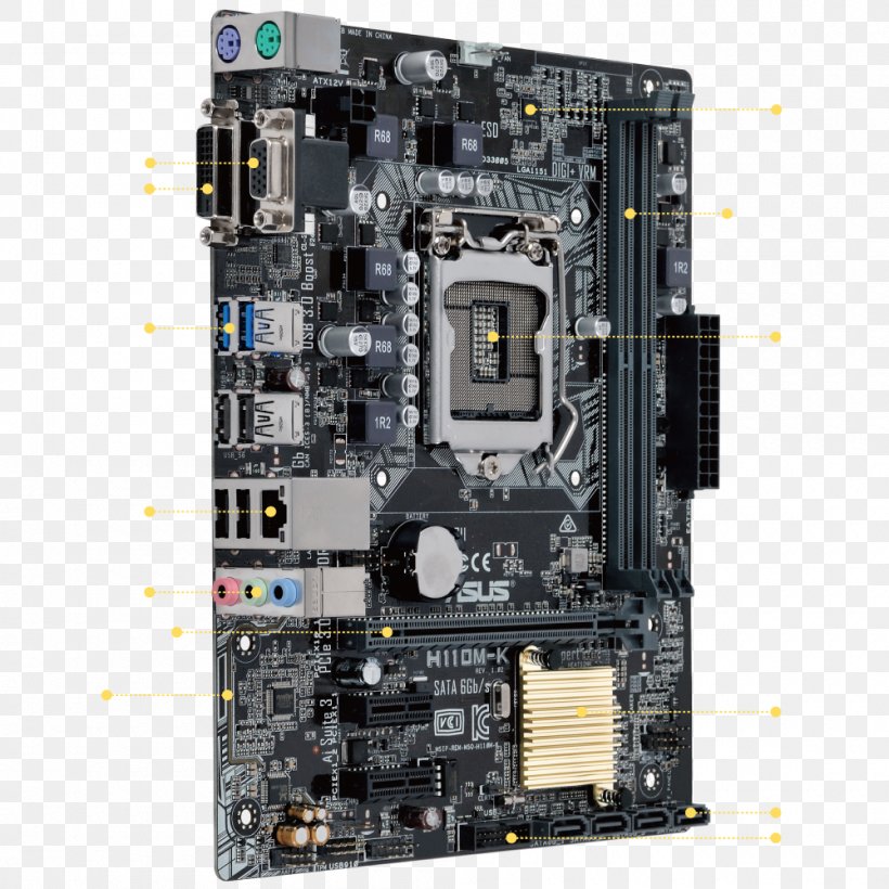 Intel Motherboard LGA 1151 MicroATX ASUS, PNG, 1000x1000px, Intel, Asus, Central Processing Unit, Computer Component, Computer Hardware Download Free