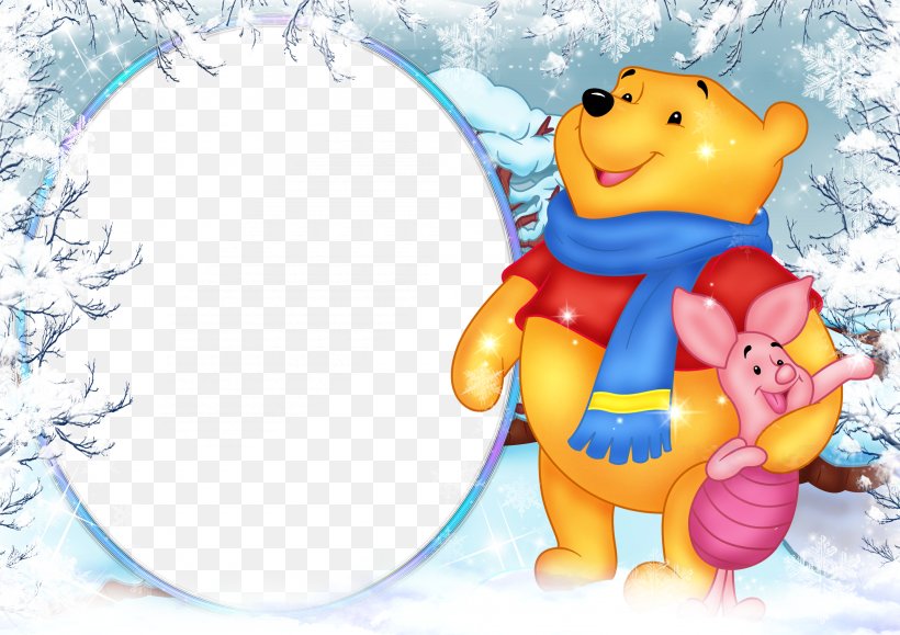 Winnie The Pooh Piglet Tigger Picture Frames Clip Art, PNG, 3500x2474px, Watercolor, Cartoon, Flower, Frame, Heart Download Free