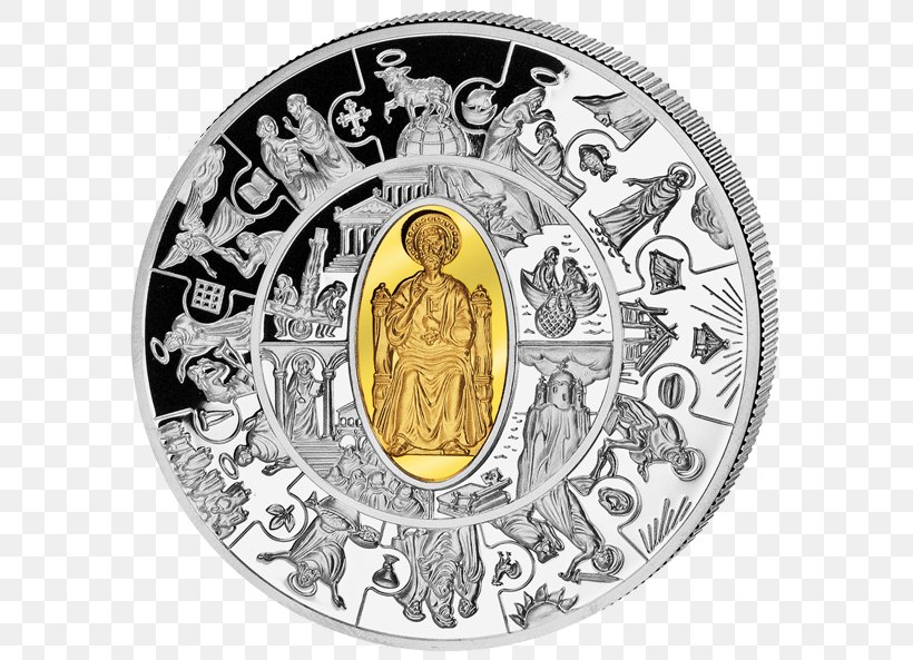 Silver Coin Proof Coinage Gold Coin Royal Canadian Mint, PNG, 600x593px, Silver Coin, Apostle, Coin, Commemorative Coin, Currency Download Free