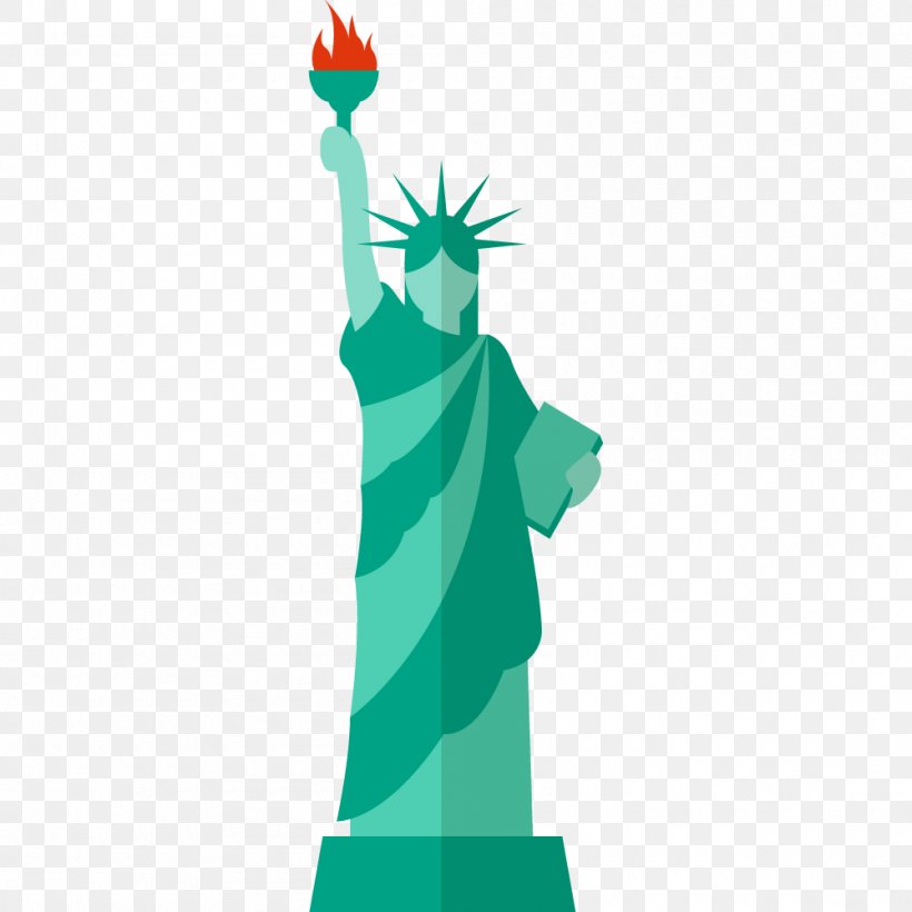Statue Of Liberty Cartoon, PNG, 1000x1000px, Statue Of Liberty, Cartoon, Drawing, Grass, Green Download Free