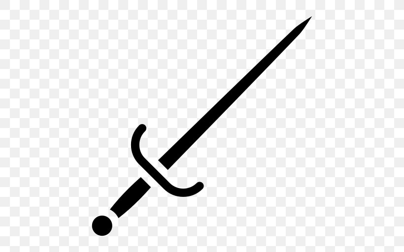 Sword White Clip Art, PNG, 512x512px, Sword, Black And White, Cold Weapon, Sports Equipment, Weapon Download Free
