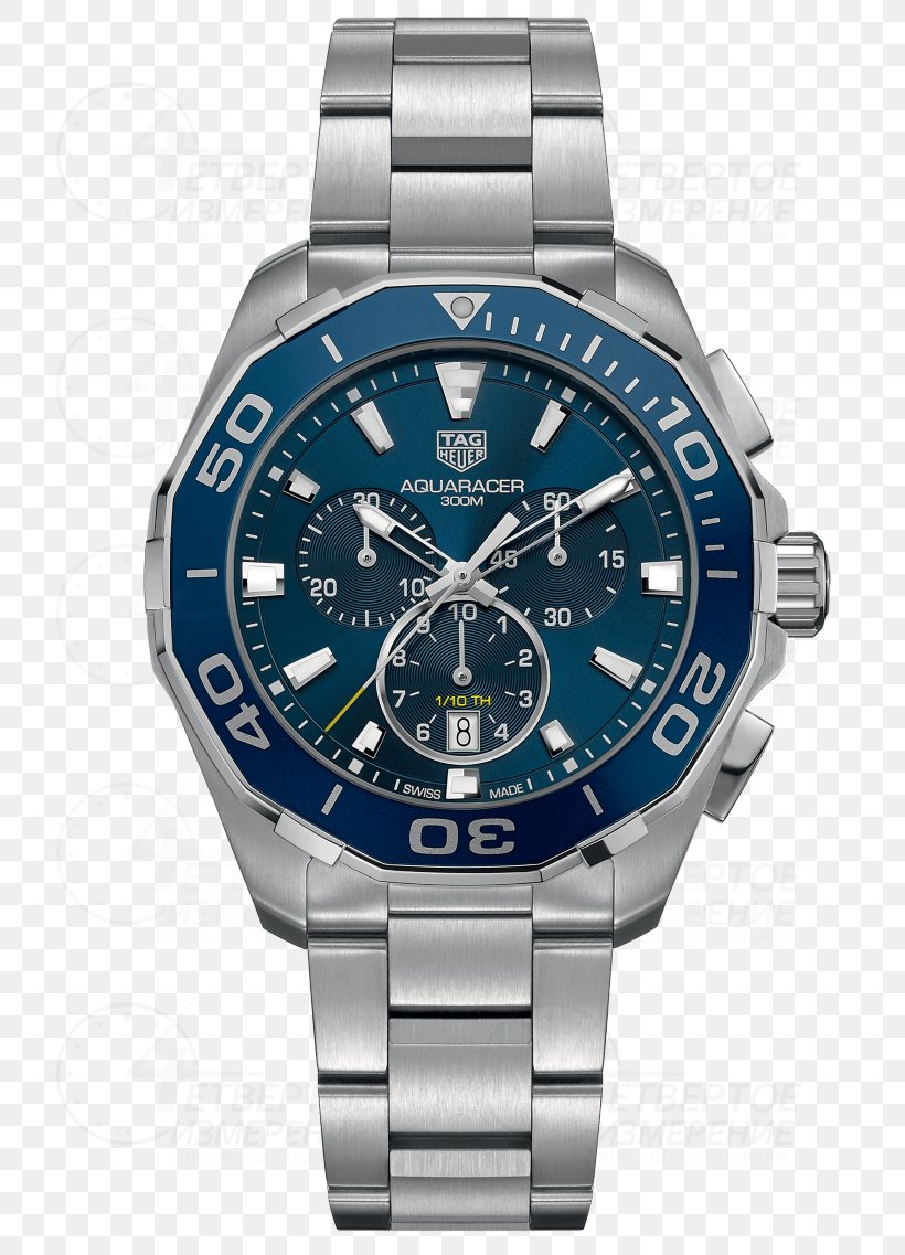 TAG Heuer Aquaracer Chronograph Watch, PNG, 750x1137px, Chronograph, Brand, Cobalt Blue, Electric Blue, Metal Download Free