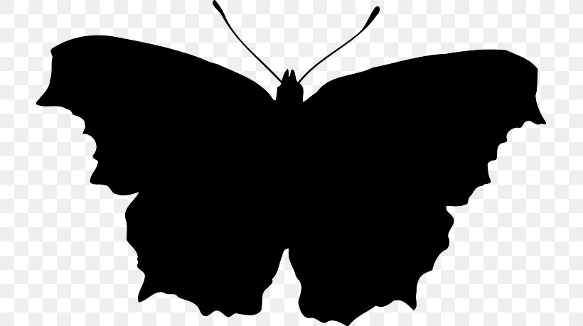Butterfly Silhouette Clip Art, PNG, 717x459px, Butterfly, Black, Black And White, Brush Footed Butterfly, Drawing Download Free