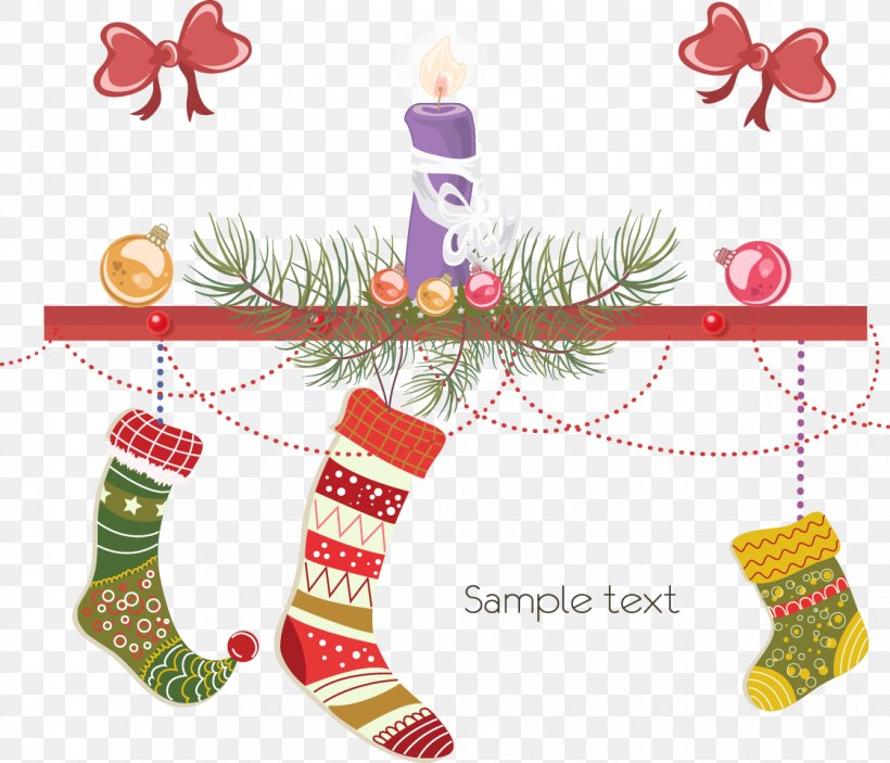 Christmas Stocking E-card Christmas Card Illustration, PNG, 1121x962px, Christmas, Christmas Card, Christmas Decoration, Christmas Eve, Christmas Ornament Download Free