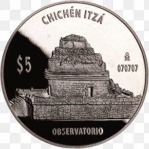Coin - Chichen Itza Coin Observatory Silver Maya Civilization PNG