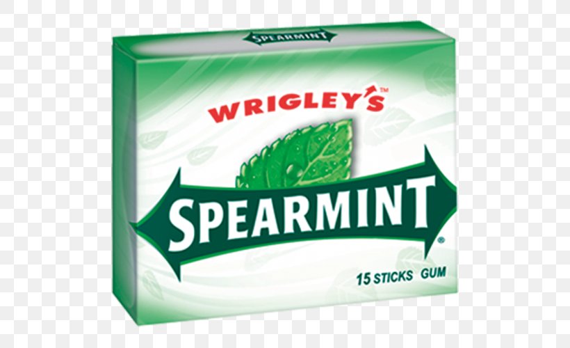 Chewing Gum Wrigley's Spearmint Wrigley Company 0 Doublemint, PNG, 500x500px, Chewing Gum, Brand, Bubble Gum, Doublemint, Extra Download Free