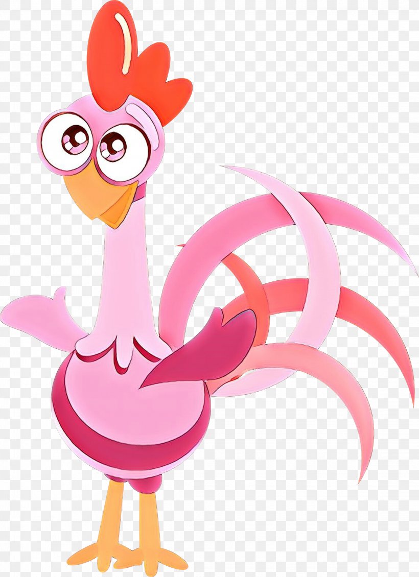 Chicken Rooster Cartoon Bird Clip Art, PNG, 2238x3086px, Cartoon, Bird, Chicken, Livestock, Pink Download Free