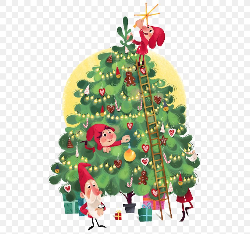 Christmas Tree Illustrator Illustration, PNG, 529x765px, Christmas, Ansichtkaart, Art, Branch, Cartoon Download Free