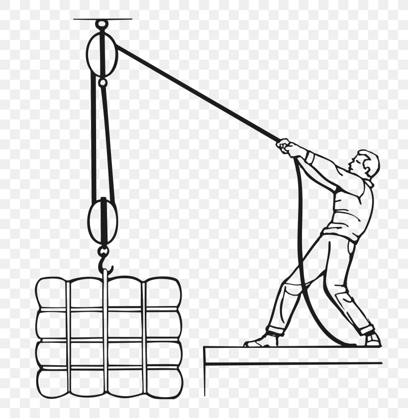Block And Tackle Pulley Rope Hoist, PNG, 768x840px, Block And Tackle, Area, Arm, Black And White, Block Download Free