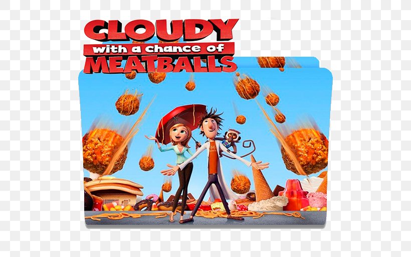 Cloudy With A Chance Of Meatballs Film Poster, PNG, 512x512px, Meatball, Advertising, Anna Faris, Bill Hader, Cloudy With A Chance Of Meatballs Download Free