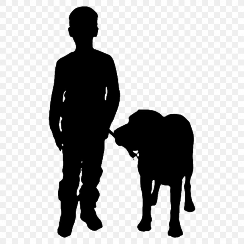 Dog Silhouette, PNG, 1024x1024px, Dog, Blackandwhite, Gesture, Human, Leash Download Free