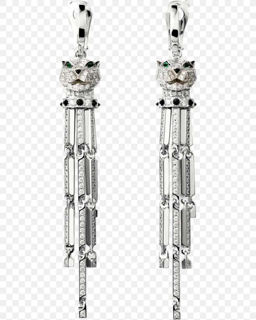 Earring Cartier Leopard Diamond Brilliant, PNG, 444x1024px, Earring, Body Jewelry, Brilliant, Carat, Cartier Download Free