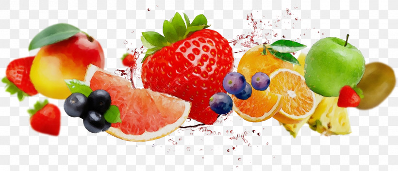 Strawberry, PNG, 1500x647px, Watercolor, Berry, Flavor, Fruit, Garnish Download Free