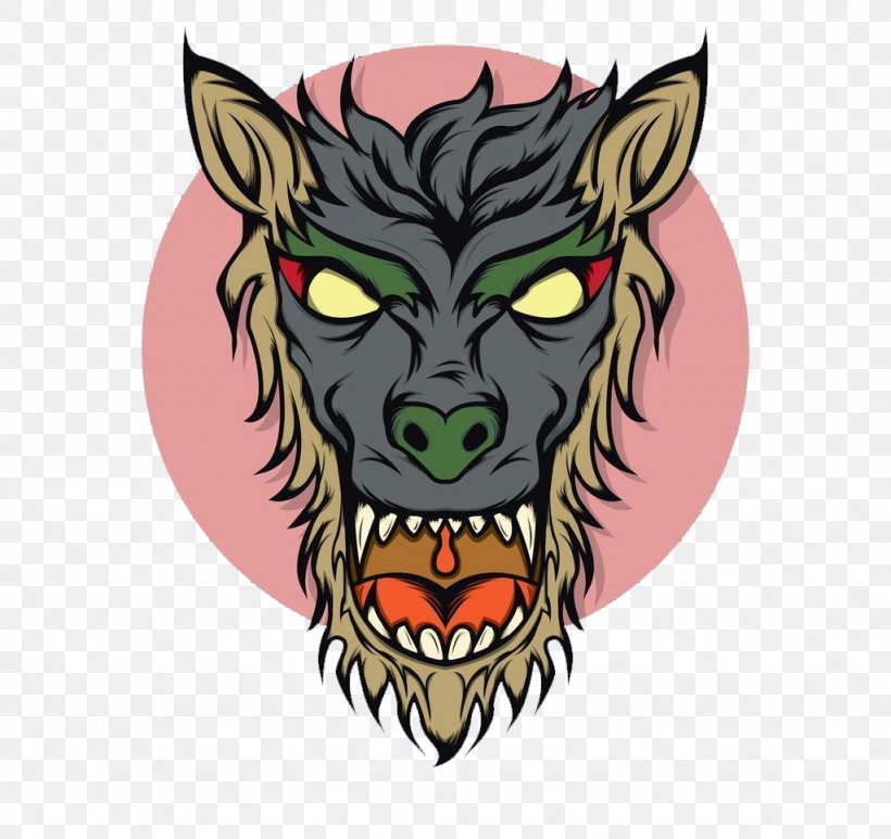 Gray Wolf T-shirt Stock Illustration Werewolf, PNG, 1024x966px, Gray Wolf, Art, Carnivoran, Cartoon, Demon Download Free