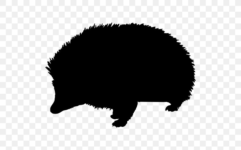 Hedgehog Silhouette Stencil, PNG, 512x512px, Hedgehog, Bear, Beaver, Black, Black And White Download Free