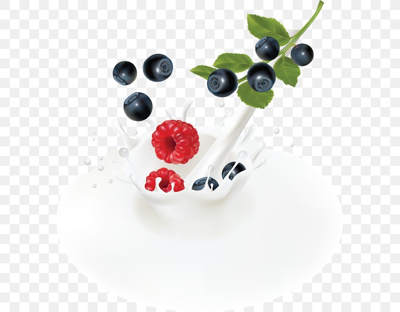 Milk Ice Cream Royalty-free Yoghurt, PNG, 587x640px, Milk, Berry, Blueberry, Body Jewelry, Bottle Download Free