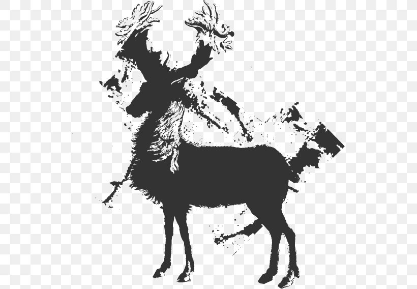 Reindeer, PNG, 537x568px, Reindeer, Abstraction, Animal, Art, Black And White Download Free