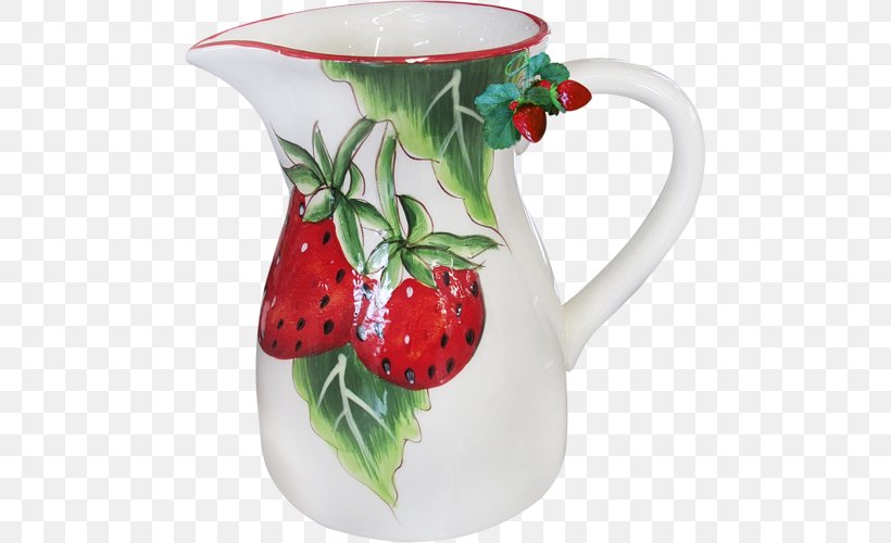 Jug Strawberry Ceramic Mug Pitcher, PNG, 500x500px, Jug, Ceramic, Cup, Drinkware, Fruit Download Free