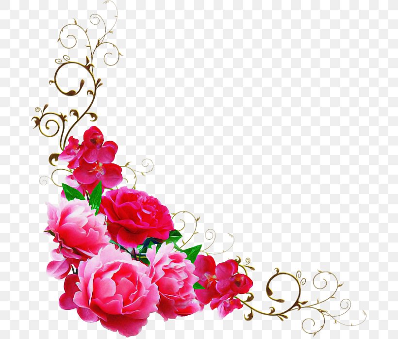 Pink Flower Cartoon, PNG, 693x699px, Garden Roses, Artificial Flower, Bouquet, Cut Flowers, Floral Design Download Free